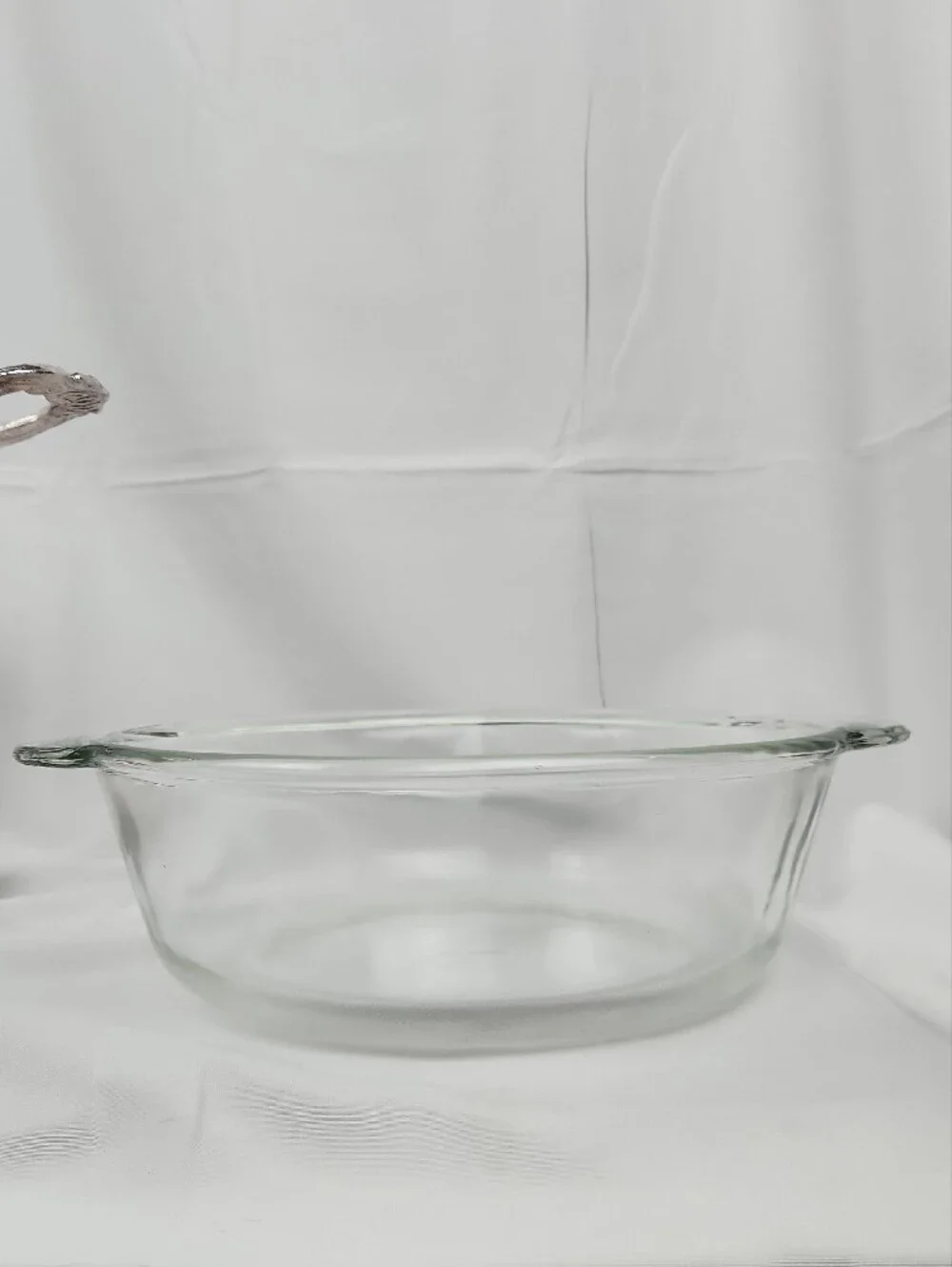 Vntg English Silver/Leonard Silverplated Chaffing Dish Anchor Hocking Glass Bowl